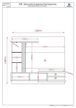 Imagem de Bancada Suspensa Frizz Supreme para TV de até 55 polegadas - FENDI / NATURALE - Madetec