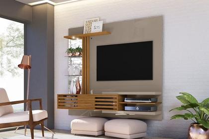 Imagem de Bancada Suspensa Frizz Supreme para TV de até 55 polegadas - FENDI / NATURALE - Madetec