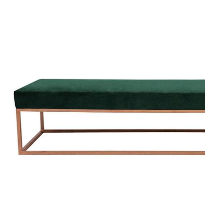 Imagem de Banco 2 Lugares Giulia Veludo Verde e Dourado 160 cm