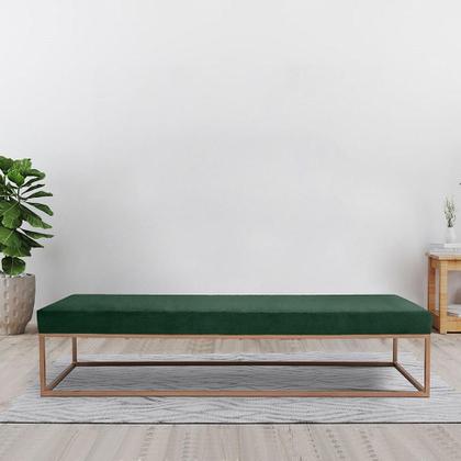 Imagem de Banco 2 Lugares Giulia Veludo Verde e Dourado 160 cm