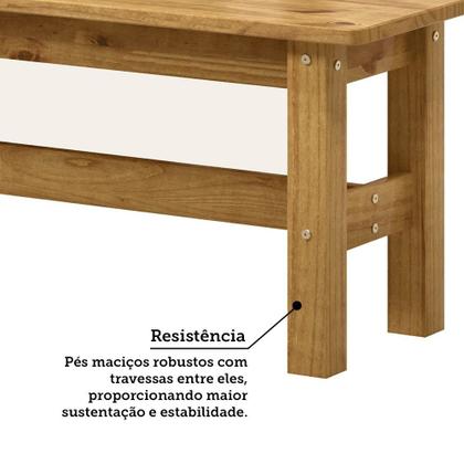 Imagem de Banco 3 Lugares 100% Madeira Maciça 150cm Grimaldi Espresso Móveis