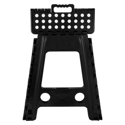 Imagem de Banco Banqueta Dobrável Portátil Alta Plástico Preto 45cm Multiuso Camping Pesca Resistente Compacto