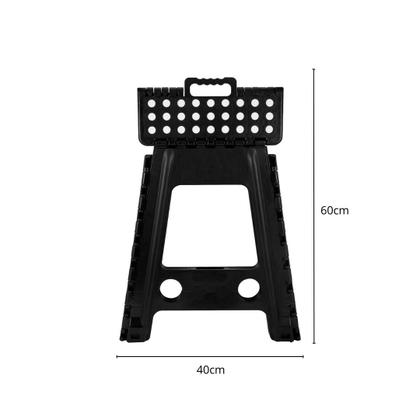 Imagem de Banco Banqueta Dobrável Portátil Alta Plástico Preto 45cm Multiuso Camping Pesca Resistente Compacto