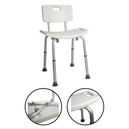 Imagem de Banco/Banqueta para Banho Ajustável com Encosto em Alumínio para 130 kg modelo SC201 - Hidrolight