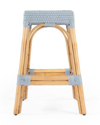 Imagem de Banco de balcão Offex Transitional Rattan retangular azul