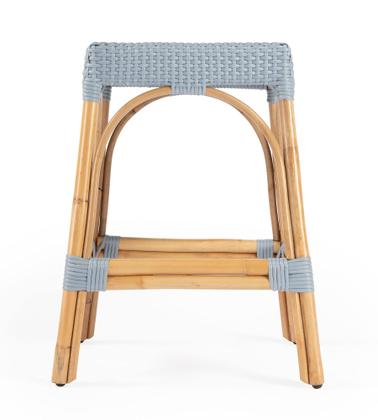 Imagem de Banco de balcão Offex Transitional Rattan retangular azul