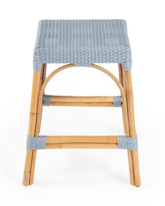 Imagem de Banco de balcão Offex Transitional Rattan retangular azul