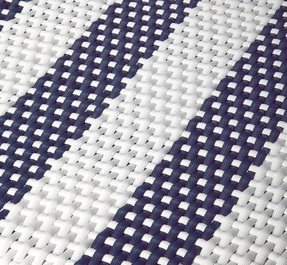 Imagem de Banco de bar Offex Transitional Round Rattan azul e branco