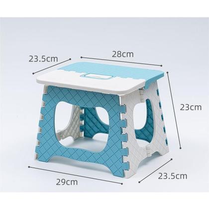 Imagem de Banco De Dobrável Pequeno Plástico Cadeira Cadeirinha Resistente Multiuso Banquinho Com Alça