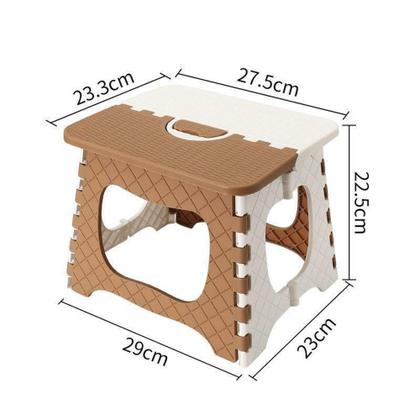Imagem de Banco De Dobrável Pequeno Plástico Cadeira Cadeirinha Resistente Multiuso Banquinho Com Alça