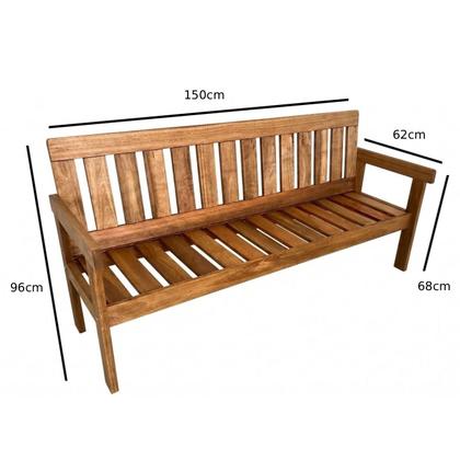 Imagem de Banco de Jardim 150cm Madeira Maciça 3 Lugares Yescasa