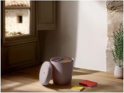 Imagem de Banco Decorativo Multiuso Cilíndrico Camurça Basic Tramontina