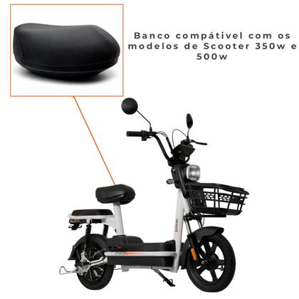 Imagem de Banco Dianteiro Assento Scooter Elétrica Bikelete 350W 500W Sintético Preto