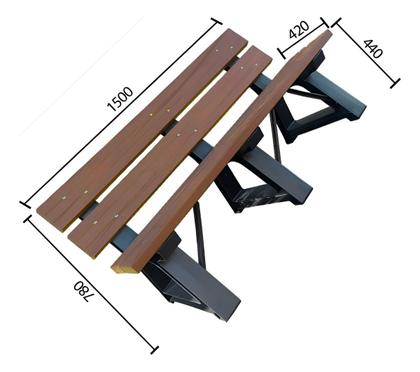 Imagem de Banco jardim 1,50 m ipe 150x40cm linha premium madeira plastica