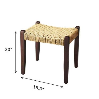 Imagem de Banco Offex Retangular de Juta de Madeira Transit Tecido 50 L x 40 P x 50 H