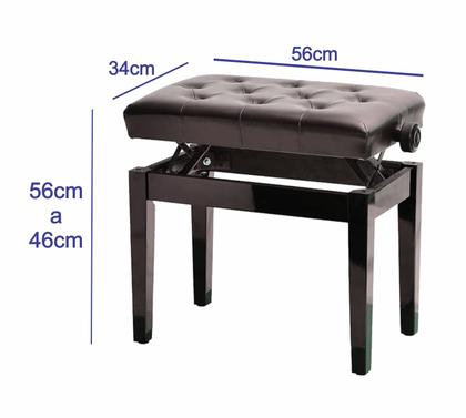 Imagem de Banco Para Piano com Regulagem Banqueta luxo sonata 212 brown