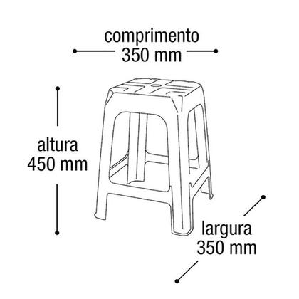 Imagem de Banco Plástico Forte Resistente Firme Não Escorrega Suporte