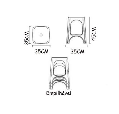 Imagem de Banco Plástico Forte Resistente Firme Não Escorrega Suporte