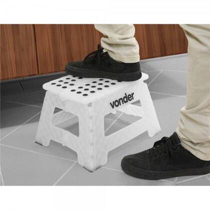 Imagem de Banco Plástico para Camping, Manicure, Multiuso Dobrável 220mm Reforçada Com Alça 150KG