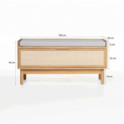 Imagem de Banco Sapateira Kaki 100 cm x 40 cm