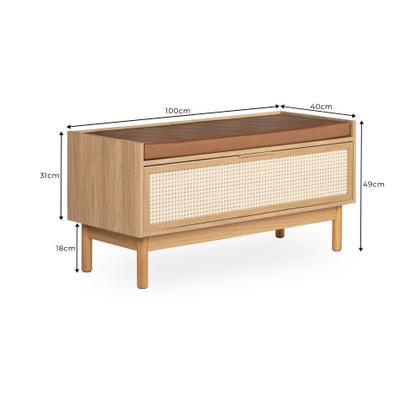 Imagem de Banco Sapateira Kaki 100 cm x 40 cm