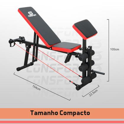 Imagem de Banco Supino Banqueta para Musculação 40x1 Multifuncional Ajustável Consport