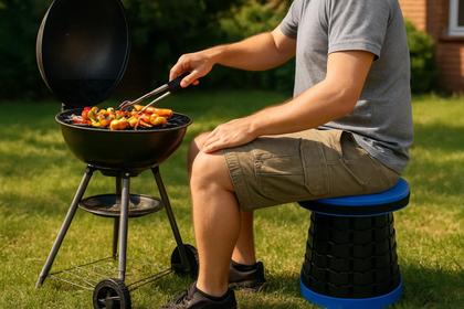 Imagem de Banco Telescópico Reforçado Retrátil 250Kg com Assento em PU