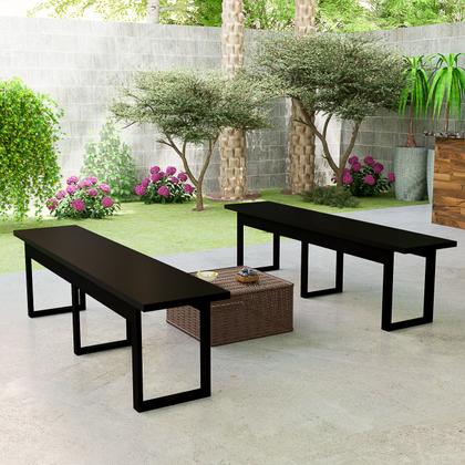 Imagem de Bancos Com Estrutura de Ferro Estilo Industrial Para Jardim E Varanda