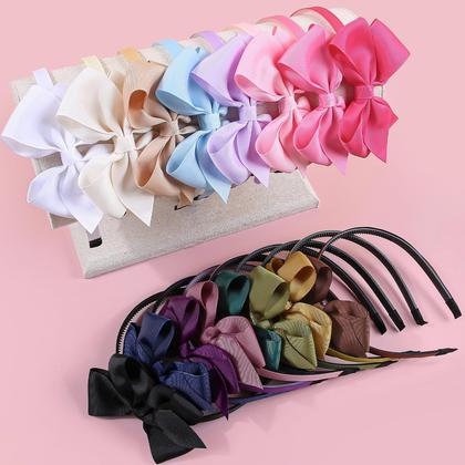 Imagem de Banda de cabelo XIMA, 16 peças de laços de fita de gorgorão para meninas