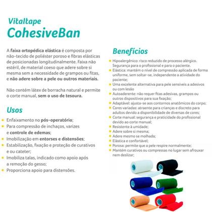 Imagem de Bandagem Faixa Elástica Flexivel  Adesiva Fita Tape Atadura Resistente Ortopédica Várias Cores 10cm x 4,5 metros