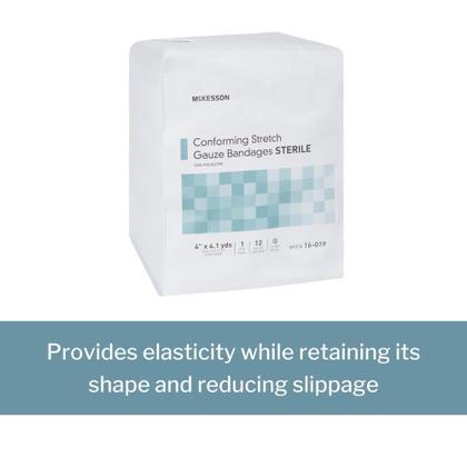 Imagem de Bandagens de gaze McKesson Sterile Stretch 10 cm x 3,7 m, 12 unidades