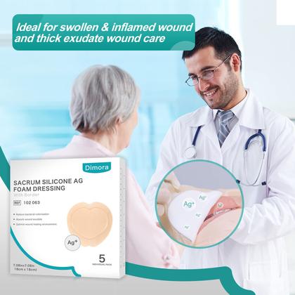 Imagem de Bandagens para tratamento de feridas Dimora Ag Silver Sacrum Foam 7x7cm