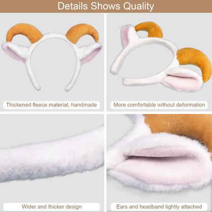 Imagem de Bandana Beviliu Goat Ears com chifres de carneiro para festa de Halloween