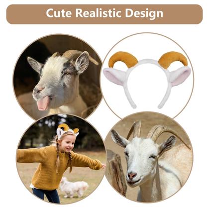 Imagem de Bandana Beviliu Goat Ears com chifres de carneiro para festa de Halloween