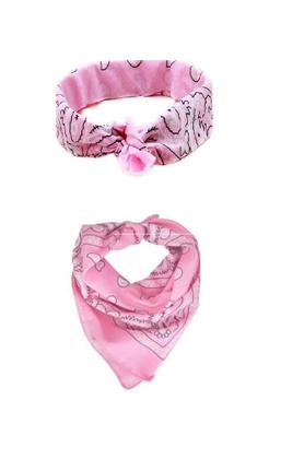 Imagem de Bandana Faixa Lenço Rosa Claro Cabelo Unissex Poliéster