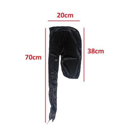 Imagem de Bandana Preta cetim c/ cauda longa Basquete Rapper c/ 3 un