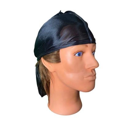 Imagem de Bandana Preta cetim c/ cauda longa Basquete Rapper c/ 3 un