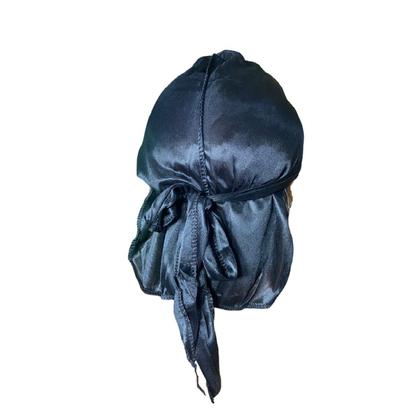 Imagem de Bandana Preta Durag Waves Cetim Hip Hop  Rapper Fantasia