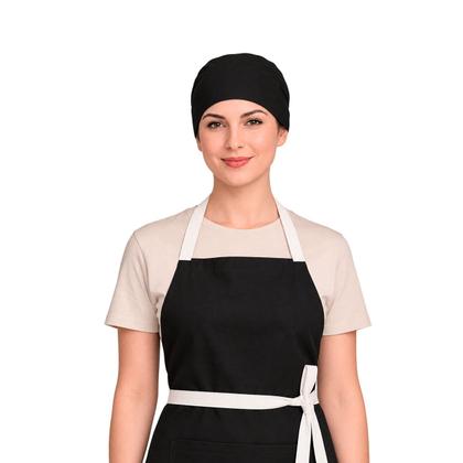 Imagem de Bandana Preta Touca Chef Cozinha Bartender Restaurante