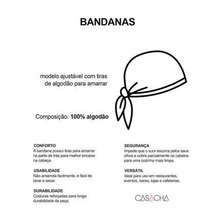 Imagem de Bandana Preta Touca Chef Cozinha Bartender Restaurante