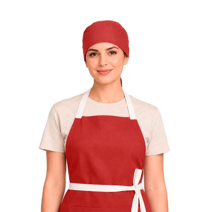 Imagem de Bandana Vermelha Touca Cozinha Bar Restaurante Cafe Unissex