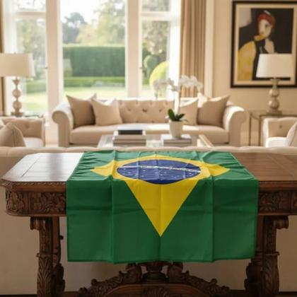 Imagem de Bandeira Brasil 90x130cm Tecido Copa Do Mundo Grande Verde/ Amarelo