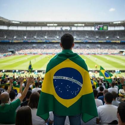 Imagem de Bandeira Brasil 90x130cm Tecido Copa Do Mundo Grande Verde/ Amarelo