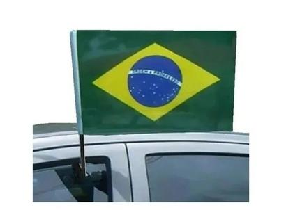 Imagem de Bandeira Brasil Suporte Carro Copa Mundo 30x43cm - 01 unid
