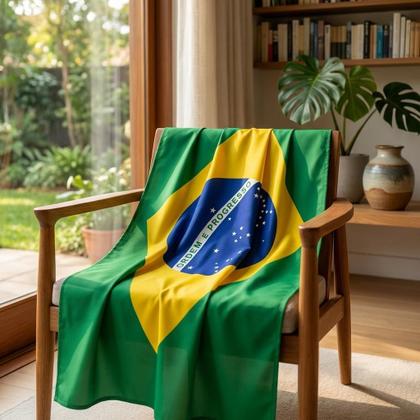 Imagem de Bandeira de Tecido Brasil sem Haste 65x95