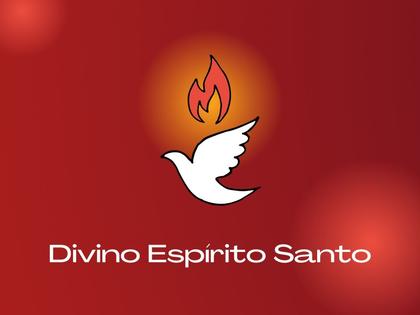 Imagem de Bandeira Divino Espírito Santo Pomba Branca Fogo Dupla Face Estampada Tamanho 90x128cm