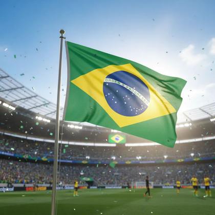 Imagem de Bandeira Do Brasil 1,35x0,90m Em Poliester C/ Suporte Mastro