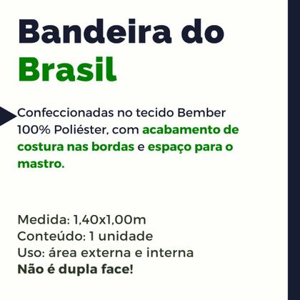 Imagem de Bandeira do Brasil 1,50m x 0,95m  Com Espaço para Haste  Copa do Mundo  Orgulho Nacional