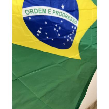 Imagem de Bandeira do Brasil Grande 1,5M x 90CM Brilho Intenso Alta Qualidade para Mastro e Parede Copa do Mundo