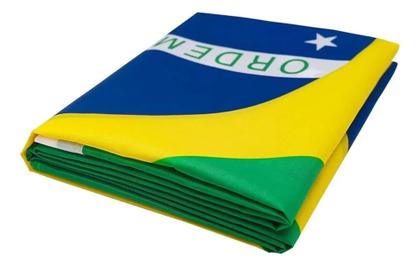 Imagem de Bandeira Do Brasil Grande Para Bastão Copa Do Mundo Patriota Poliéster 14090 cm